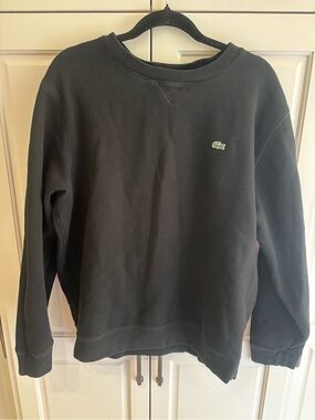 Lacoste SH2588 black crewneck sweatshirt men’s size 7 xxl embroidered crocodile